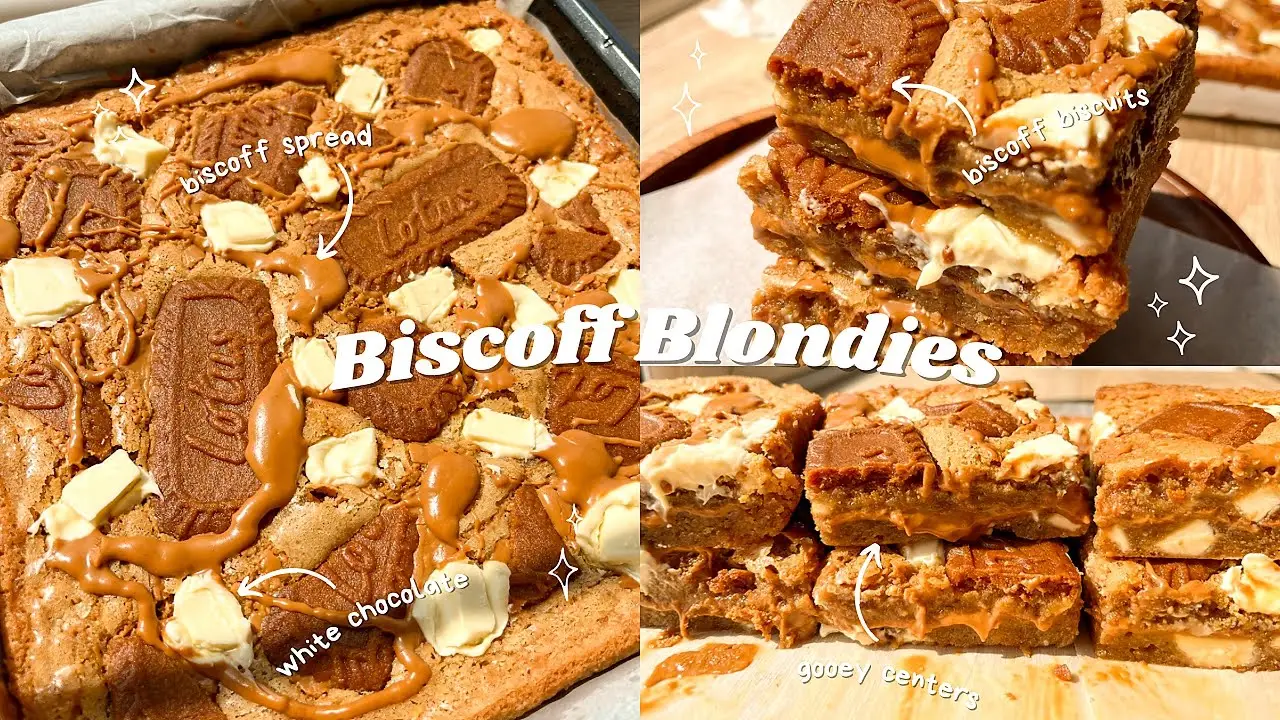 Biscoff Blondies 🤍 bake with me